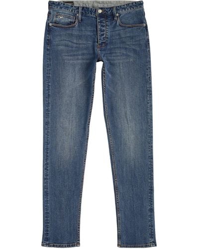 Emporio Armani Mid-rise Slim Jeans - Blue