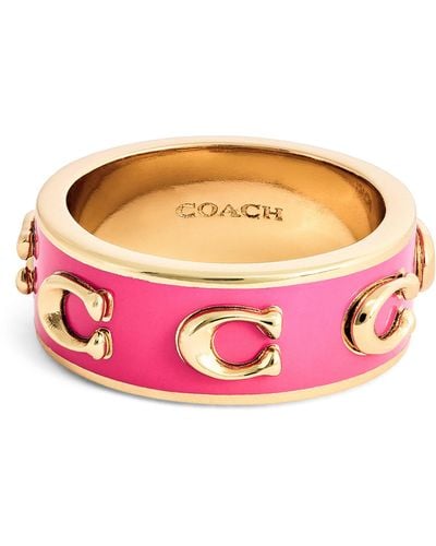 COACH Enamel C Ring - Pink
