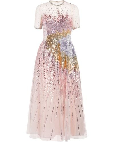 Georges Hobeika Sequin-embellished Midi Dress - Pink