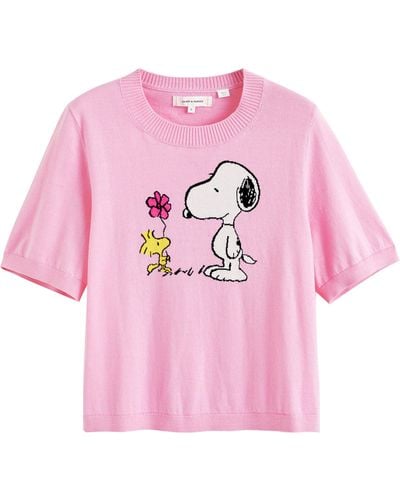 Chinti & Parker X Peanuts Knitted Flower Power T-shirt - Pink