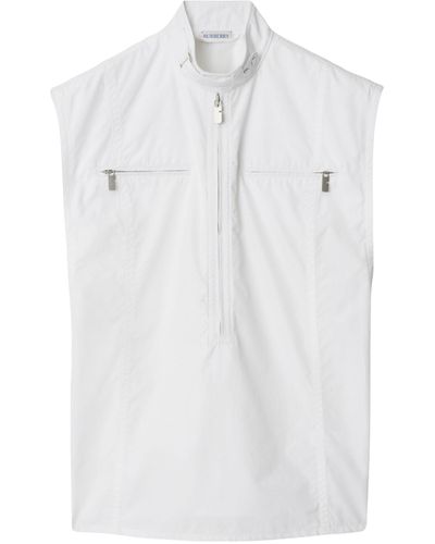 Burberry Cotton Sleeveless Shirt - White