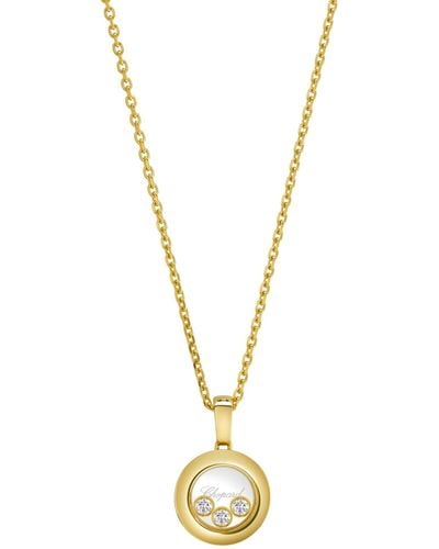 Chopard Yellow Gold And Diamond Happy Diamonds Icons Pendant Necklace - Metallic