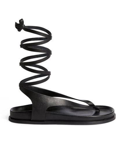 A.Emery Leather Wrap Shel Sandals - Black