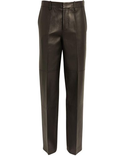 Helmut Lang Leather Pants - Gray