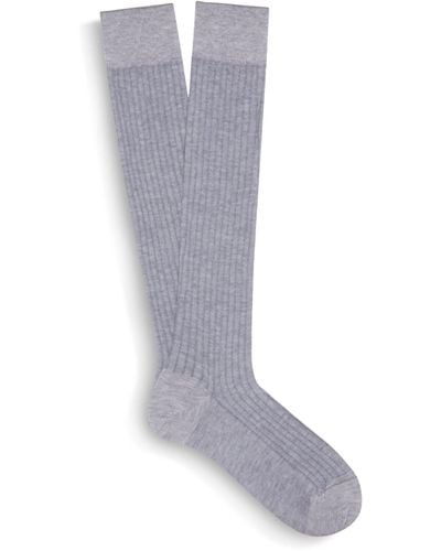 Zegna Ribbed Mid-calf Socks - Grey