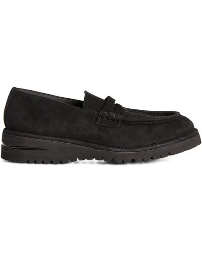 Giorgio Armani Leather Loafers - Black