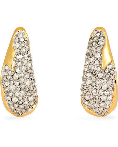 Alexis Gold-plated Pavé Solalnes Hoop Earrings - Metallic