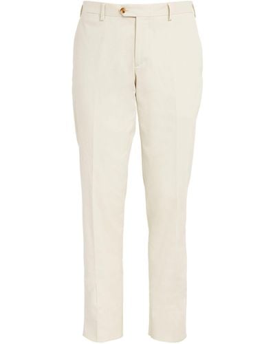 Lardini Stretch-cotton Trousers - Natural