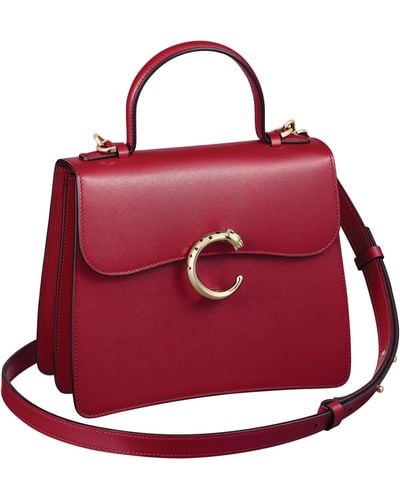 Cartier Leather Panthère De Top-handle Bag - Red