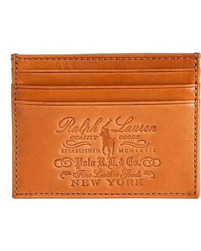 Polo Ralph Lauren Leather Heritage Card Holder - Orange