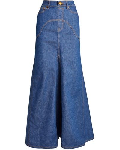 Zimmermann Denim Maxi Skirt - Blue