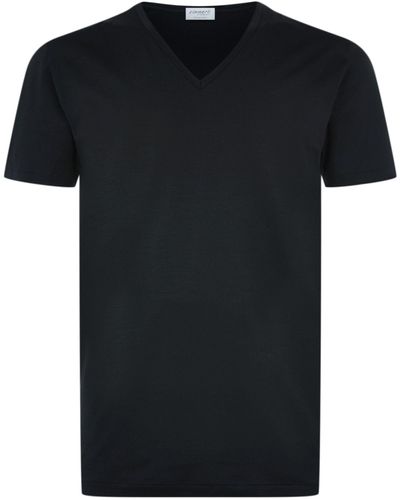 Zimmerli of Switzerland 172 Pure Comfort V-neck T-shirt - Black