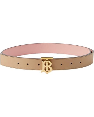 Burberry Leather Reversible Belt - Pink