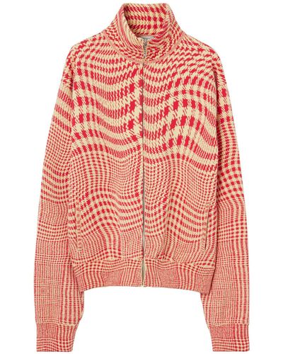 Burberry Printed Zip-up Sweatshirt - Red