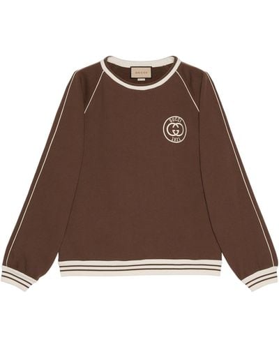 Gucci Cotton Double G Sweatshirt - Brown