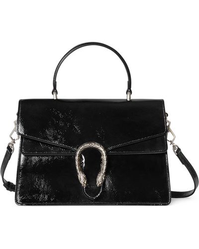 Gucci Medium Leather Dionysus Shoulder Bag - Black