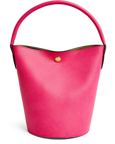 Longchamp Leather Épure Bucket Bag - Pink
