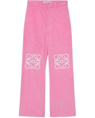 Loewe Anagram Patch Corduroy Pants - Pink