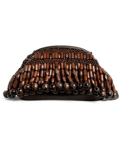 Zimmermann Leather Embellished Clutch Bag - Brown