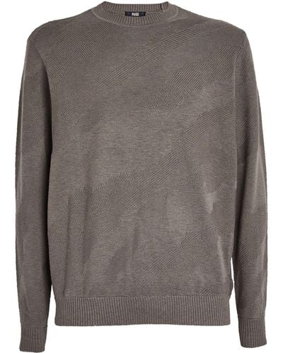 PAIGE Cotton-blend Jacquard Sweater - Gray