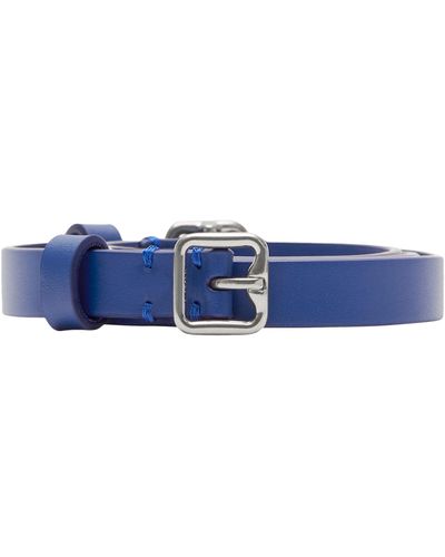 Burberry Leather Double-b-buckle Belt - Blue