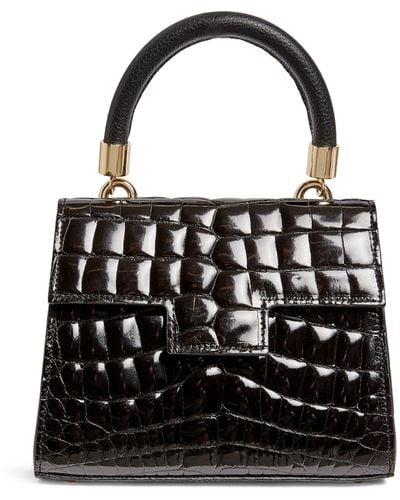 MARIA OLIVER Mini Crocodile Michelle Top-handle Bag - Black