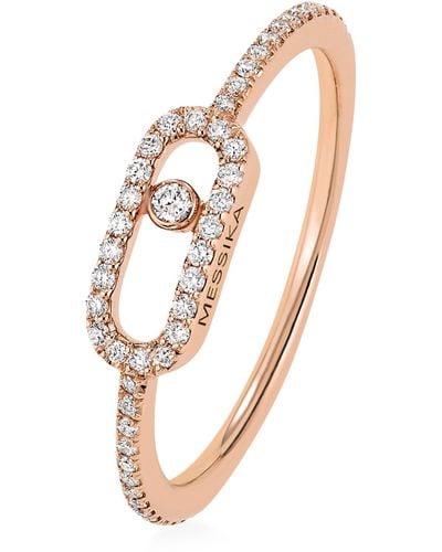 Messika Pink Gold And Diamond Move Uno Ring - Metallic