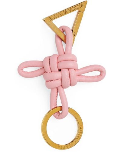 Bottega Veneta Leather Double Knot Keyring - Pink