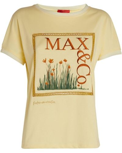 MAX&Co. X Fatima Mostafa Embroidered T-shirt - Yellow