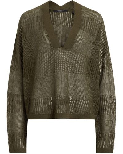 AllSaints Misha V-neck Sweater - Green