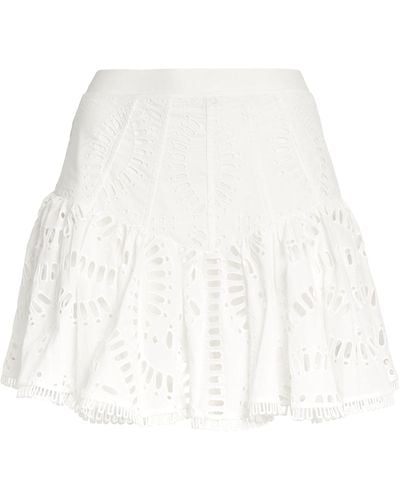 Charo Ruiz Broderie Anglaise Favik Mini Skirt - White