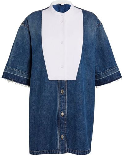 Stella McCartney Cotton Short-sleeve Tunic Dress - Blue