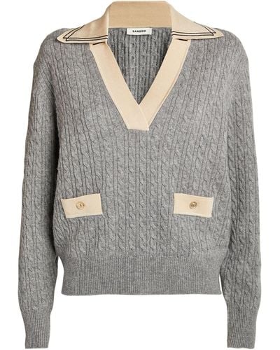 Sandro Cable-knit Sweater - Grey