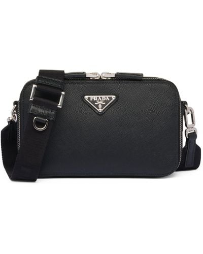 Prada Small Saffiano Leather Brique Top-handle Bag - Black