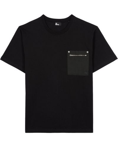 The Kooples Cotton Zipped-pocket T-shirt - Black
