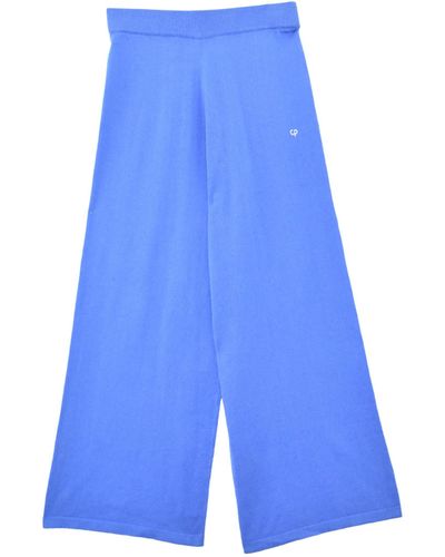 Chinti & Parker Cotton Wide-leg Joggers - Blue