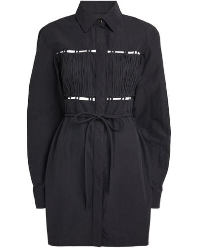 Nanushka Shirt Genea Mini Dress - Black
