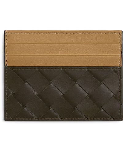 Bottega Veneta Leather Intrecciato Card Holder - Green