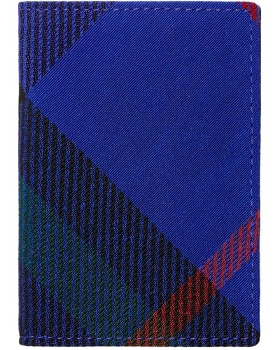 Burberry Check Folding Card Holder - Blue