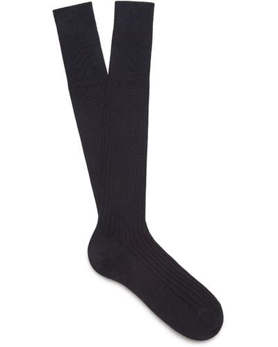 Zegna Cotton Ribbed Socks - Black