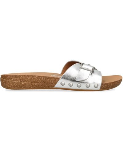 Fitflop Leather Buckle Slides 30 - White