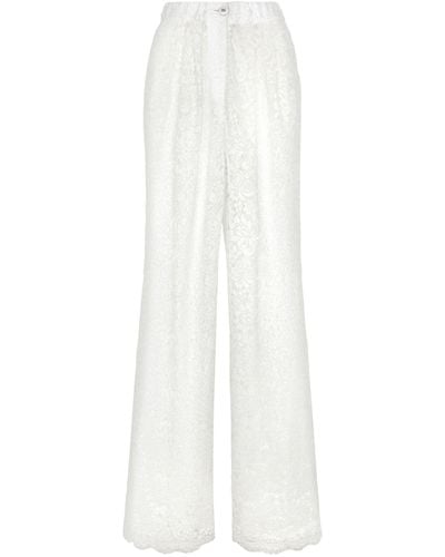 Dolce & Gabbana Lace Wide-leg Trousers - White
