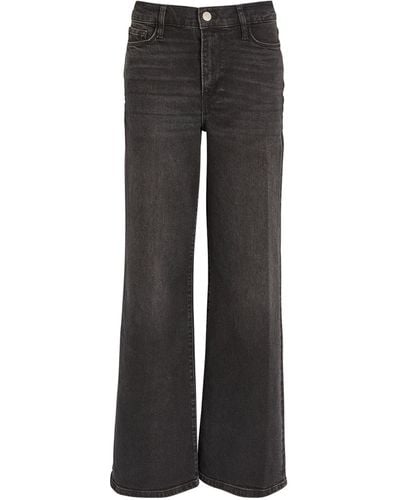 FRAME Le Palazzo Crop Mid-rise Flared Jeans - Black