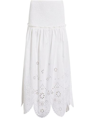 AllSaints Embroidered Alex Maxi Skirt - White