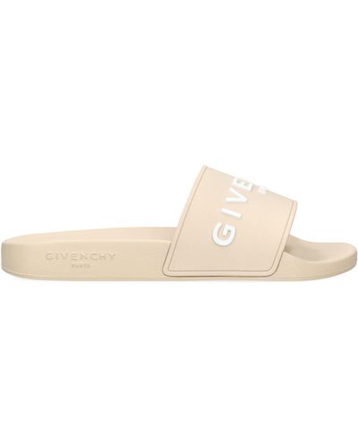 Givenchy Logo-embossed Rubber Sliders - Natural