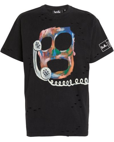 Haculla Distressed Printed T-shirt - Black