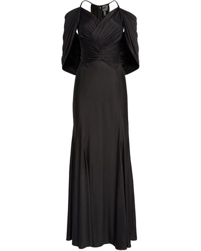 Huishan Zhang Gathered Bernice Gown - Black