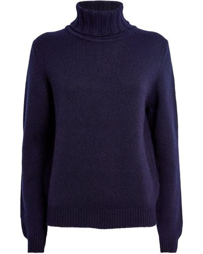Harrods Cashmere Rollneck Sweater - Blue