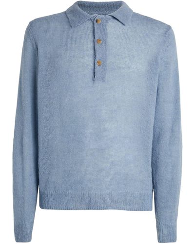 LE17SEPTEMBRE Mohair-blend Polo Sweater - Blue
