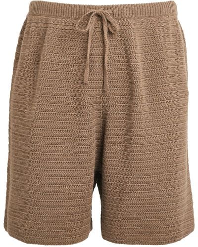 Nanushka Crocheted Caden Shorts - Brown